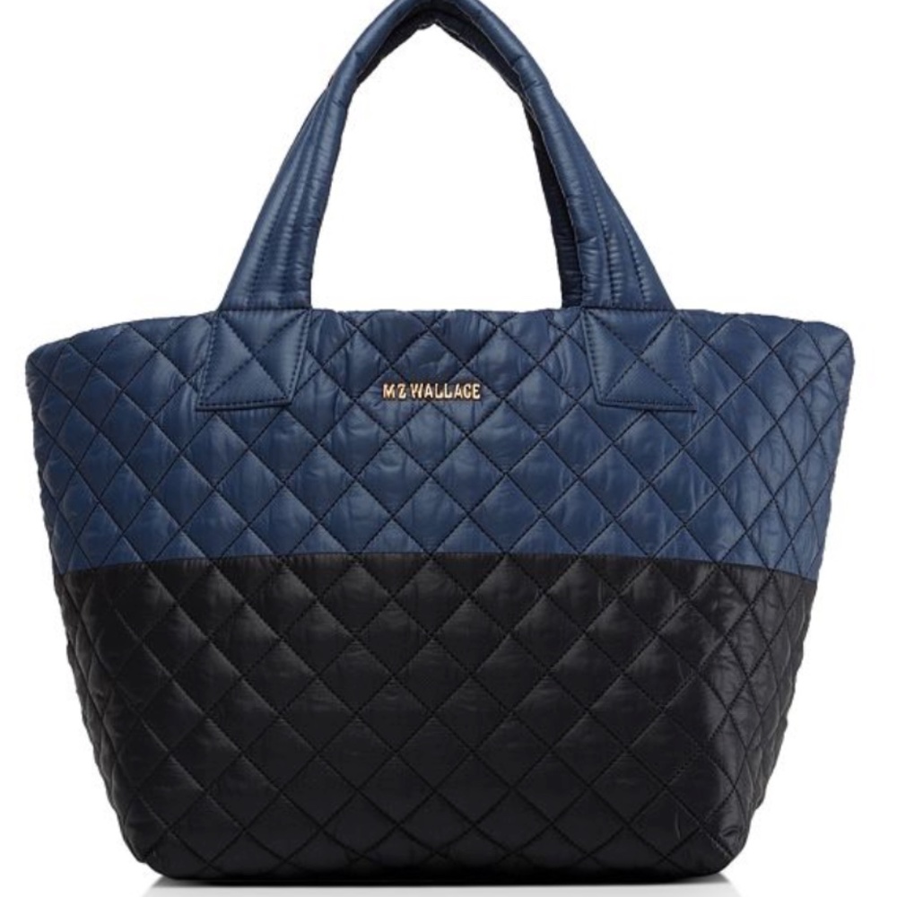 MZ WALLACE SMALL METRO TOTE - BLACK/BLUE